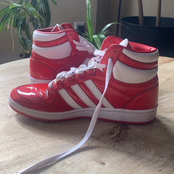 ADIDAS Top Ten RB Better Scarlet sneakers w/velour and patent leather - Size 9 - Picture 4 of 13